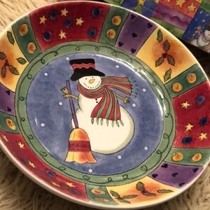 Snowman”Pasta Bowl”13in round-with Orig Box